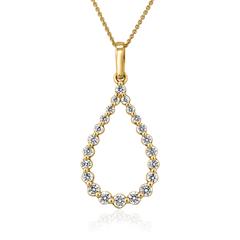 🦚 Damenkette aus Gelbgold mit lab grown Diamantanhänger