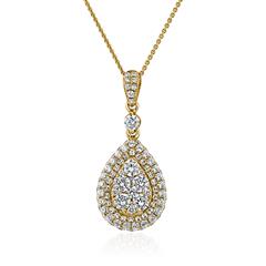 🦚 Tropfenkette aus Gelbgold mit lab grown Diamanten