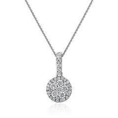 🦚 Weißgoldene Damenkette mit Diamantanhänger, lab grown
