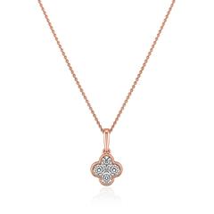 🦚 Damenkette aus Roségold mit Diamantanhänger