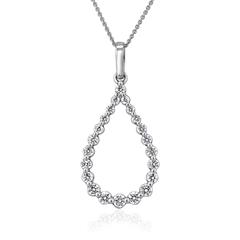 🦚 Damenkette mit Diamanten aus Weißgold