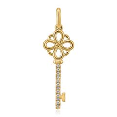 🦚 Goldener Schlüsselanhänger mit lab grown Diamanten