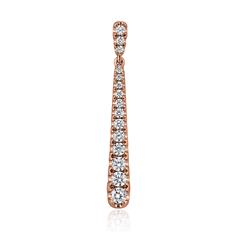 🦚 Roségoldener Tropfenanhänger mit lab grown Diamanten