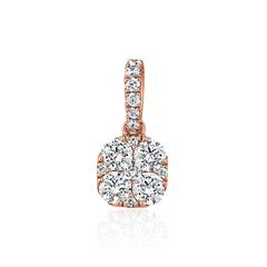 🦚 Roségoldener Anhänger für Damen mit Diamanten