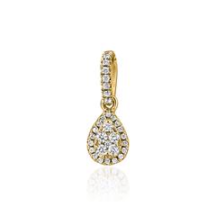 🦚 Tropfen Anhänger aus Gelbgold mit Brillanten