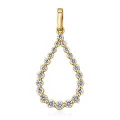 🦚 Lab grown Diamantanhänger für Damen aus Gelbgold