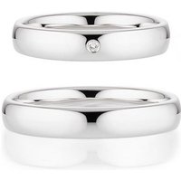 Bruno Banani Trauring Schmuck Geschenk Ehering Hochzeit Damenring Herrenring, wahlweise mit oder ohne Brillant, Made in Germany silberfarben