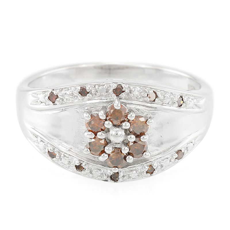Fancy-Diamant-Silberring