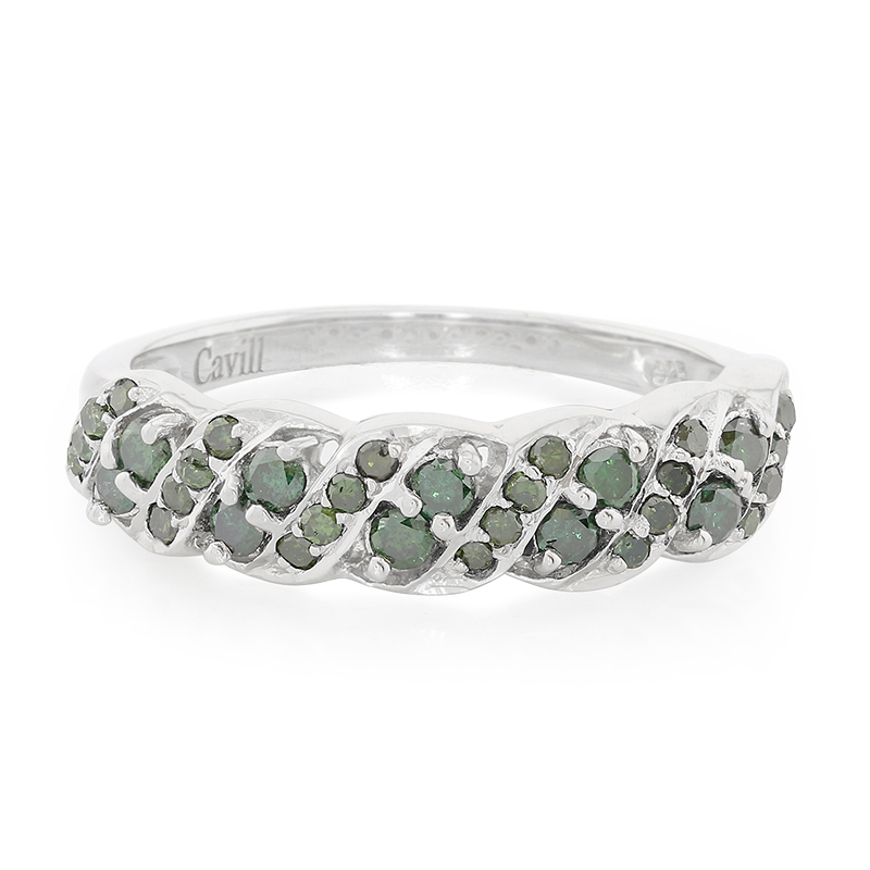 Fancy-Diamant-Silberring
