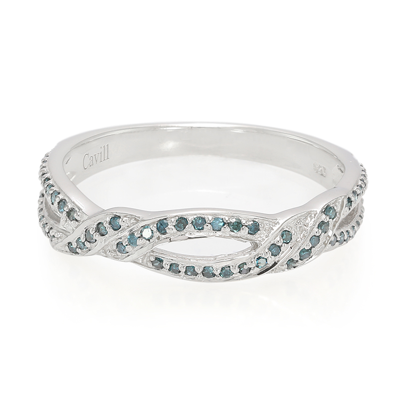 Fancy-Diamant-Silberring