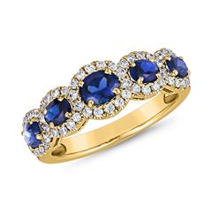 🦚 Saphir Ring für Damen aus Gold mit Diamanten