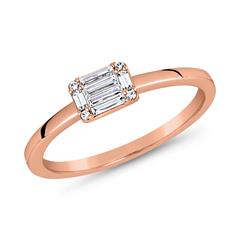 🦚 Ring für Damen aus Roségold mit Diamanten