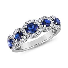 🦚 Ring für Damen mit Saphiren und Brillanten, lab-grown