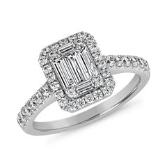 🦚 Weißgold oder Platin Ring mit Diamanten, lab-grown