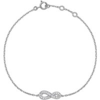 Unique Silberarmband Armband aus 585er Weißgold mit 8 Diamanten 0,024 ct. silberfarben