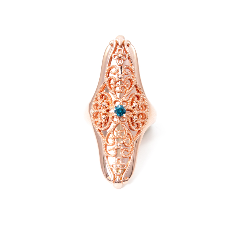 Blauer Diamant-Silberring