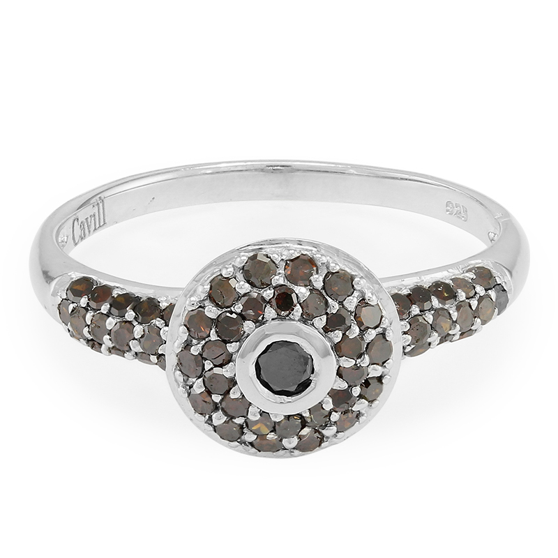 Fancy-Diamant-Silberring