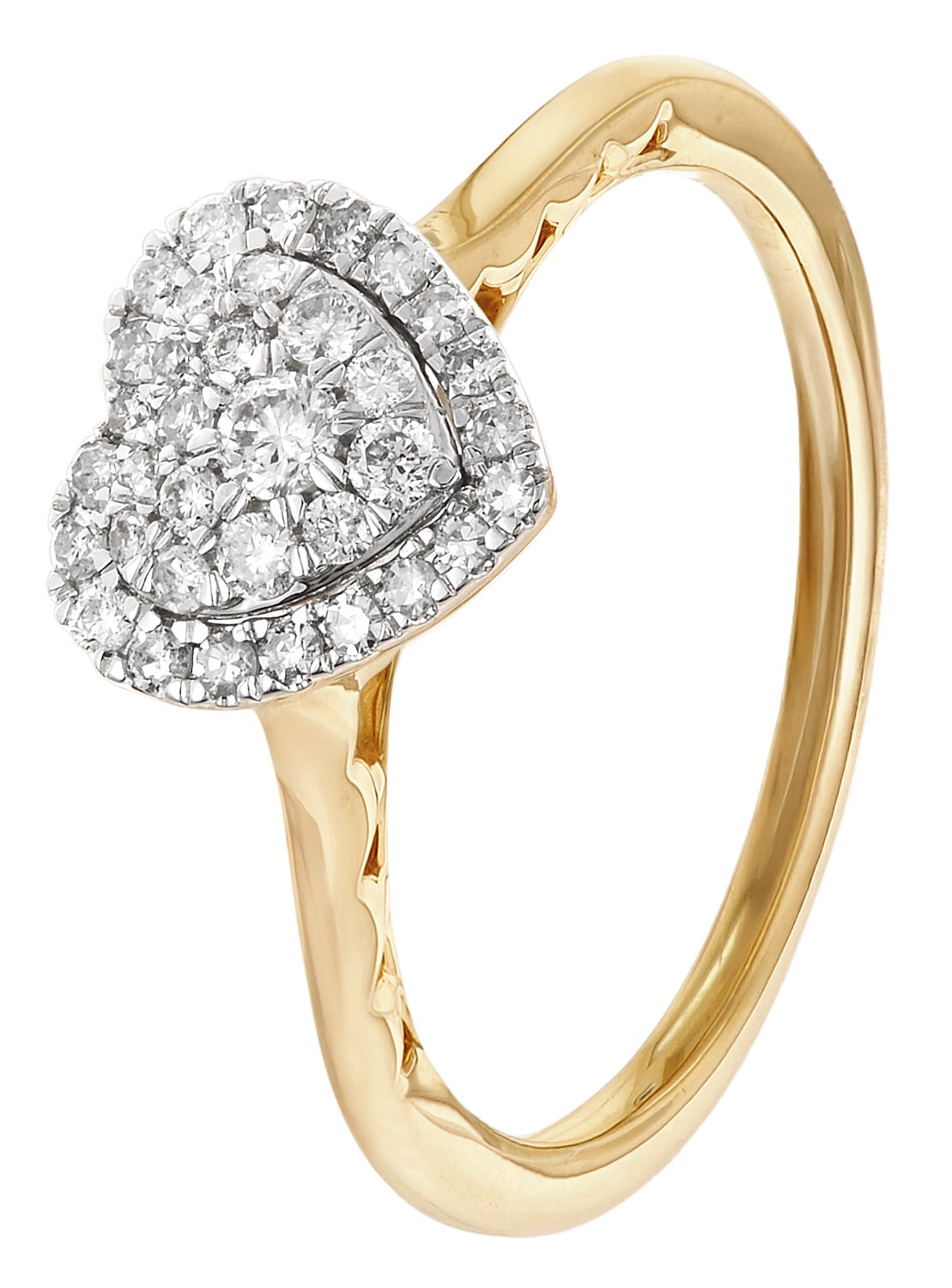 GLIZZ GL8654 Damen Diamant-Ring Herz Gold 333/8K