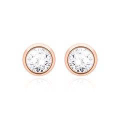 🦚 Diamantohrstecker für Damen aus 14K Roségold