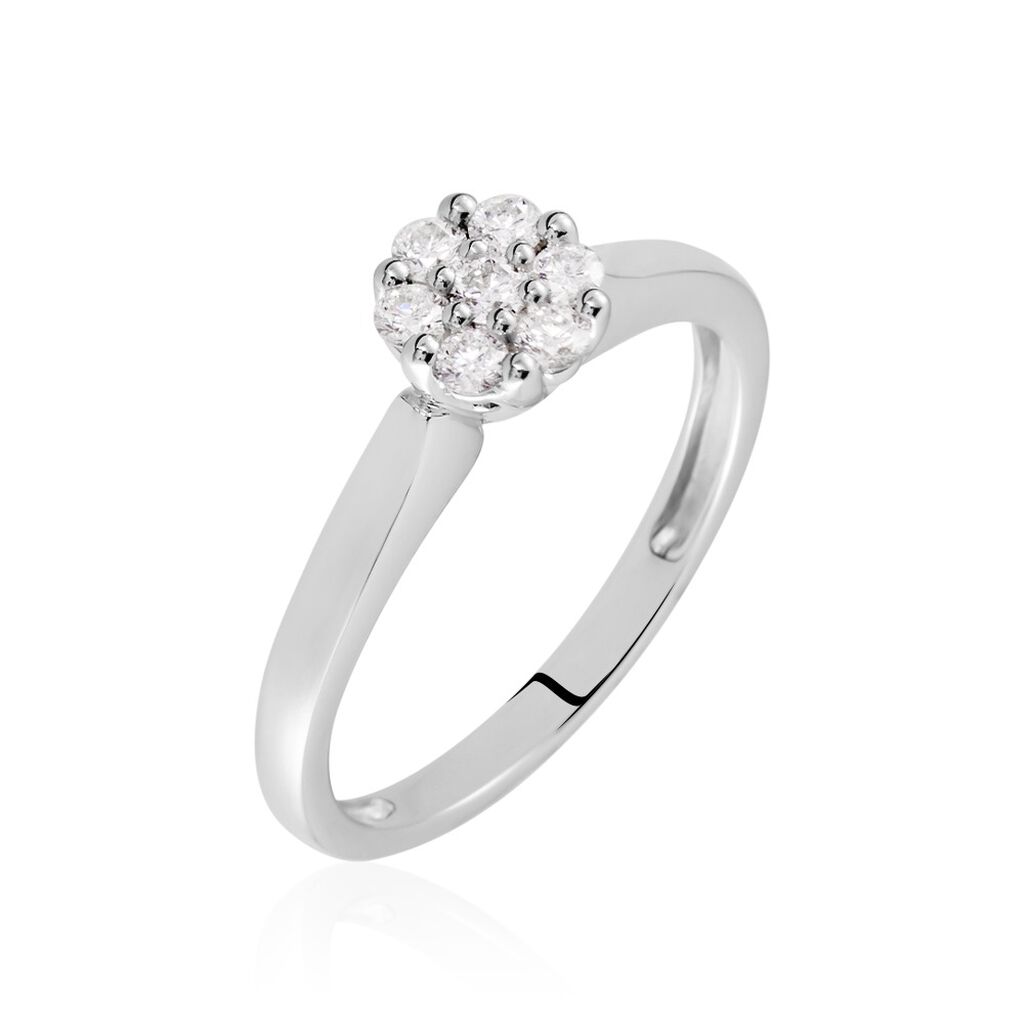 🦚 Carocla Damen Ring Weißgold 750 (18 Karat) Diamant Weiß 0,27 ct, Ring mit Stein