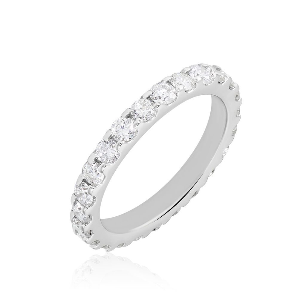 🦚 Damen Ring Weißgold 750 (18 Karat) Diamant Weiß 2 ct, Ring mit Stein