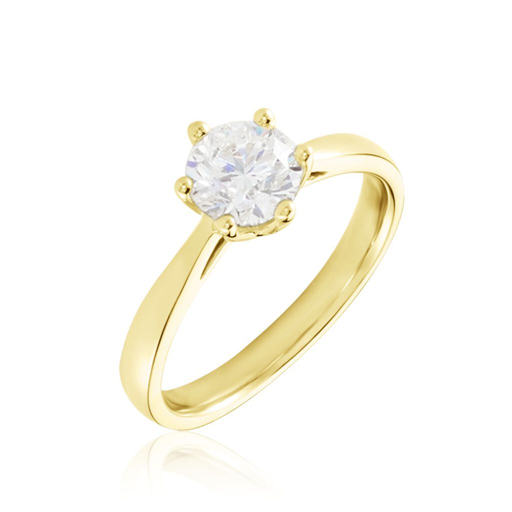 🦚 Sonate Damen Ring Gold 750 (18 Karat) Synthetischer Diamant Weiß 0,77 ct, Ring mit Stein
