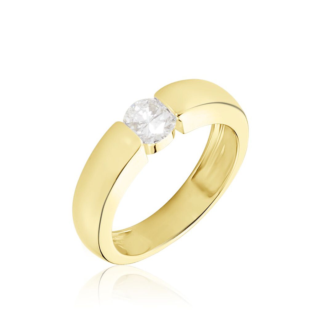 🦚 Orchestra Damen Ring Gold 750 (18 Karat) Synthetischer Diamant Weiß 0,41 ct, Ring mit Stein