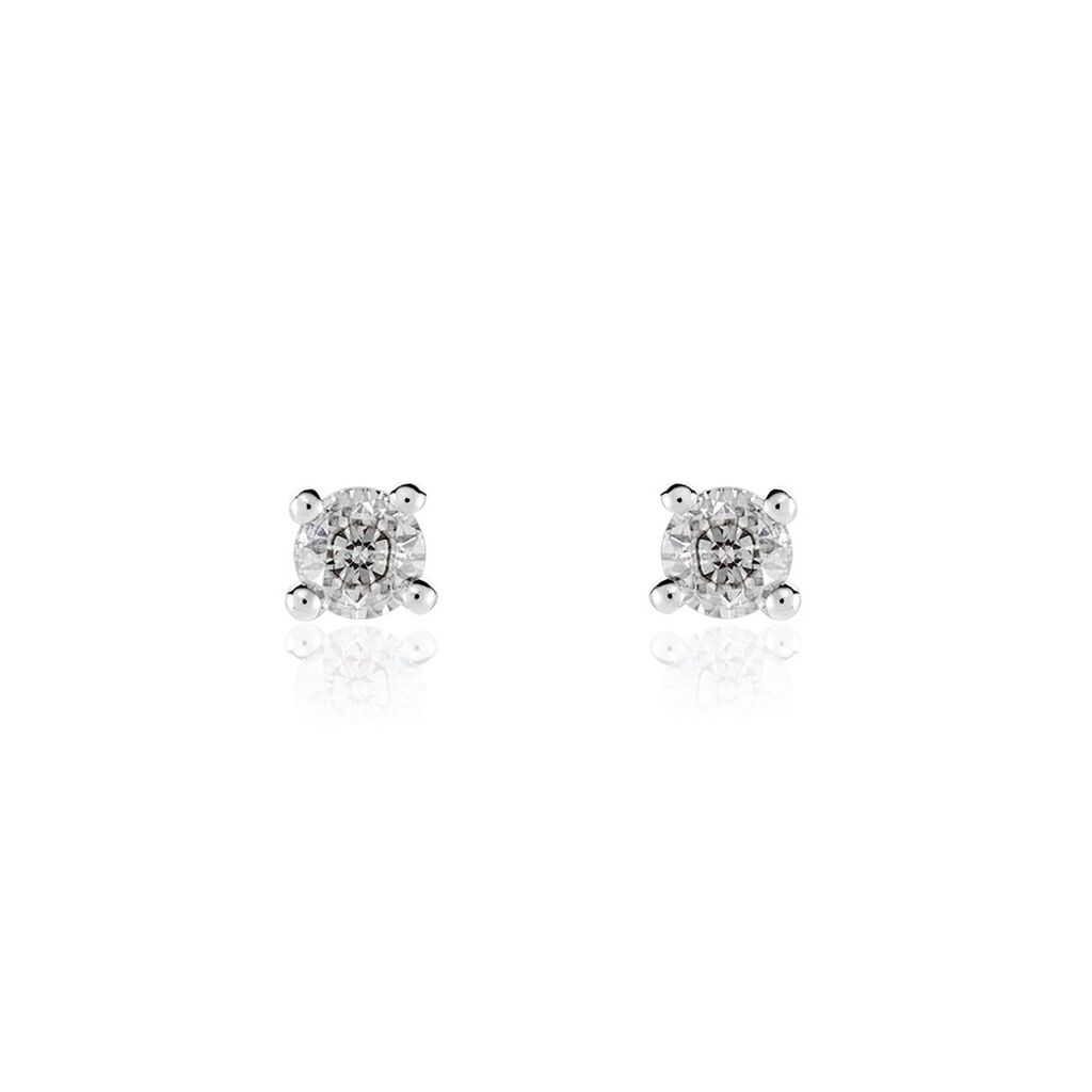 🦚 VICTORIA Damen Ohrstecker Weißgold 585 (14 Karat) Diamant Weiß 0,26 ct, Ohrstecker mit Stein