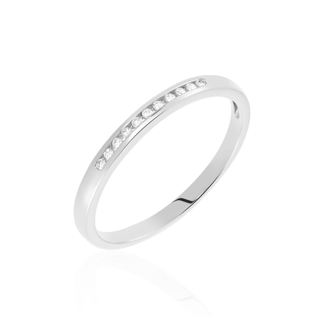 🦚 MEMO JATA Damen Ring Weißgold 585 (14 Karat) Diamant Weiß 0,060 ct, Ring mit Stein
