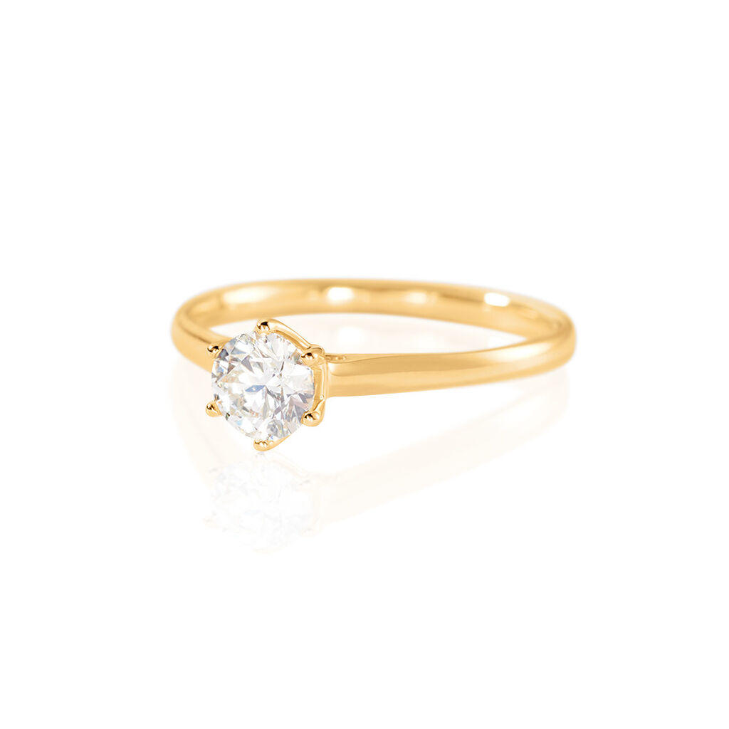 🦚 CHARLENE Damen Ring Gold 585 (14 Karat) Diamant Weiß 0,5 ct B 1,8 mm, Ring mit Stein