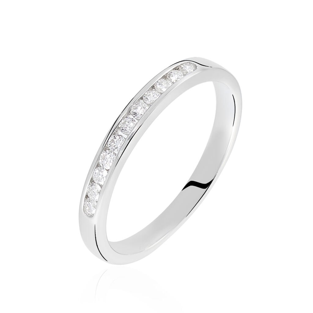 🦚 MEMO JATA Damen Ring Weißgold 375 (9 Karat) Diamant Weiß 0,160 ct, Ring mit Stein