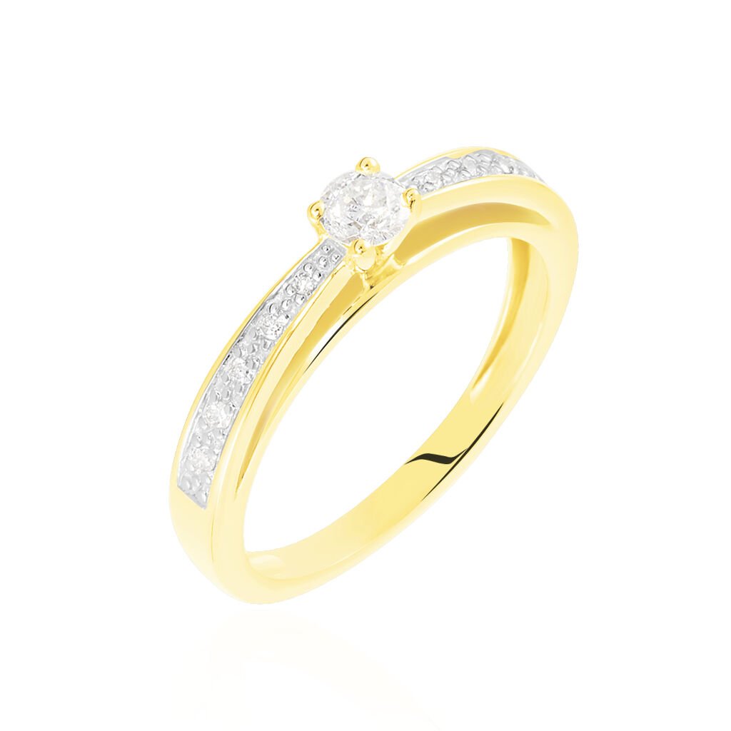 🦚 Imposa Damen Ring Gold 375 (9 Karat) Diamant Weiß 0,15 ct, Ring mit Stein