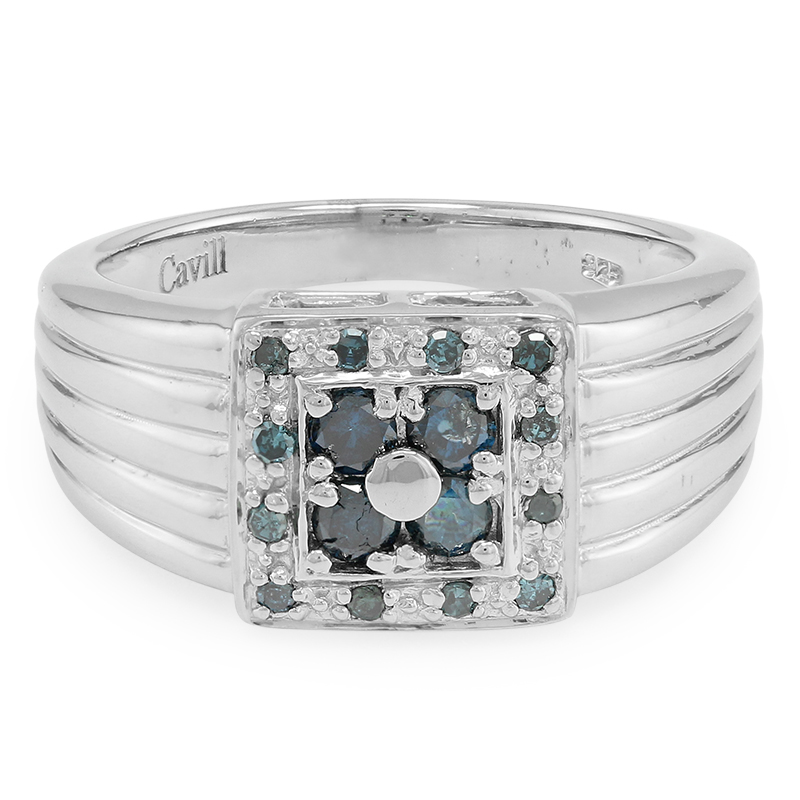 Fancy-Diamant-Silberring