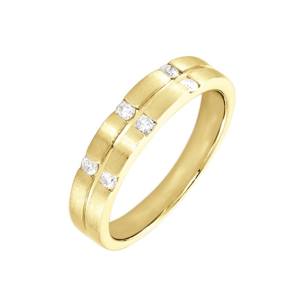 🦚 AMBRE Damen Ring Gold 375 (9 Karat) Diamant Weiß 0,2 ct B 4,6 mm, Ring mit Stein