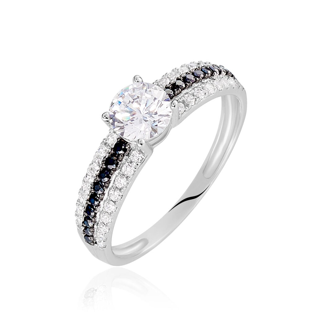 🦚 KATRINA Damen Ring Weißgold 375 (9 Karat) Zirkonia Weiß 1,24 ct, Ring mit Stein