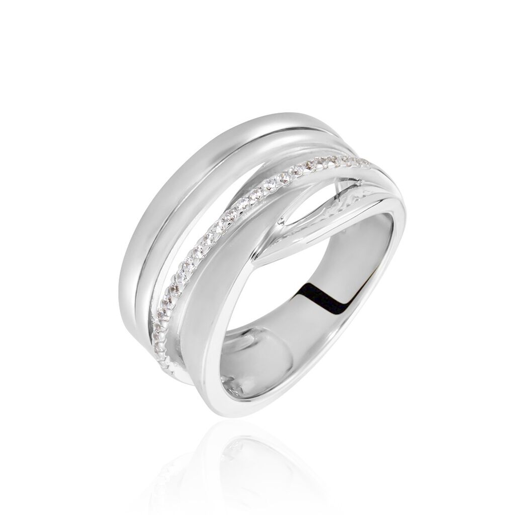 🦚 IRA Damen Ring Silber 925 Zirkonia Weiß B 12,25 mm, Ring mit Stein