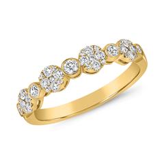 🦚 Diamantring für Damen aus Gelbgold, gravierbar