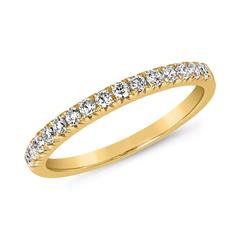 🦚 Half-Memoire Ring mit lab grown Diamanten aus Gelbgold