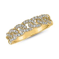 🦚 Gliederring mit lab grown Brillanten aus Gelbgold