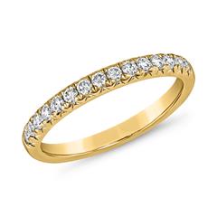 🦚 Half-Memoirering aus Gelbgold mit lab grown Diamanten