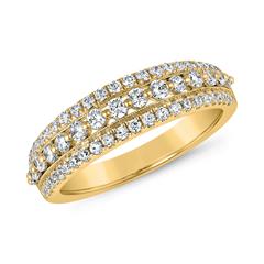 🦚 Gravurring mit lab grown Brillanten aus Gelbgold