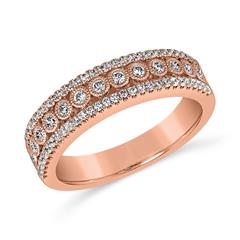 🦚 Damenring aus Roségold mit lab grown Diamanten