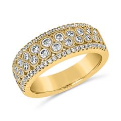🦚 Damen Gravurring aus Gelbgold mit lab grown Brillanten