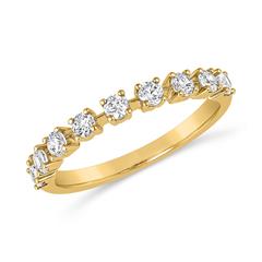 🦚 Gravierbarer Ring aus Gelbgold mit lab grown Diamanten