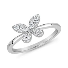🦚 Diamantring Schmetterling aus Weißgold oder Platin