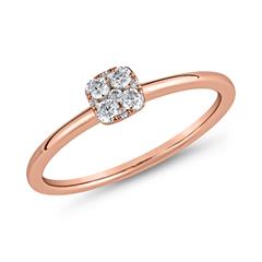 🦚 Diamantring aus Roségold für Damen