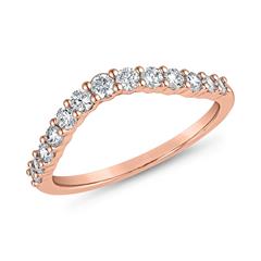 🦚 Roségoldener Gravurring mit Brillanten