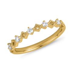🦚 Goldener Gravurring für Damen mit Brillanten