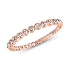 🦚 Roségold Kugelring für Damen mit lab grown Diamanten