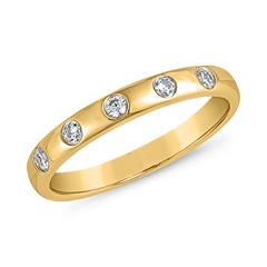 🦚 Gravurring aus Gelbgold mit lab grown Brillanten